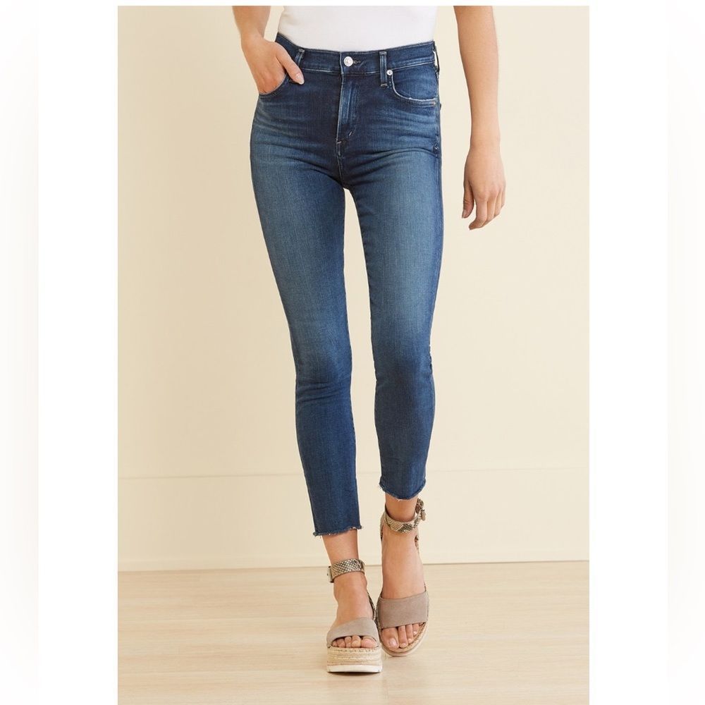 Agolde Dark Blue High-Rise Skinny Jeans